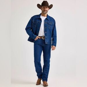 Wrangler Men's Cowboy Cut Dark Blue Straight Jeans 32x32